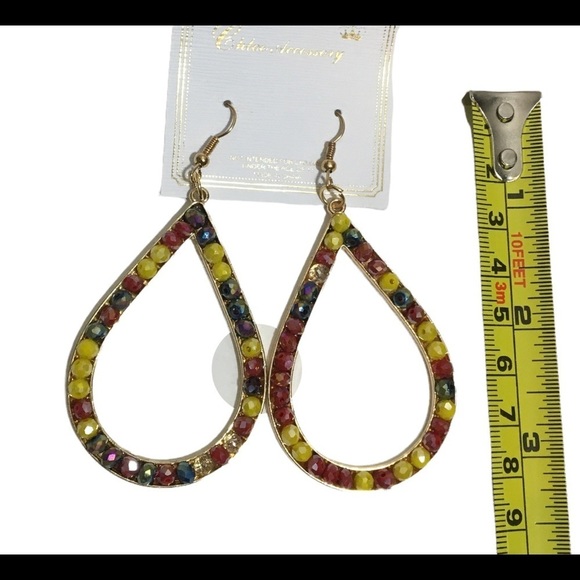MULTI Colored Bohemian Tear Drop Women Earrings NWT - Picture 10 of 12